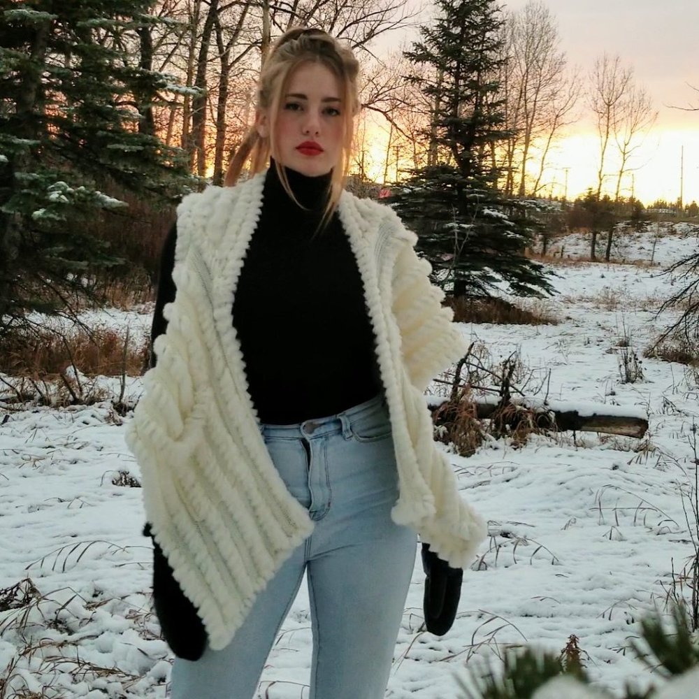 Rabbit Fur Cardigan